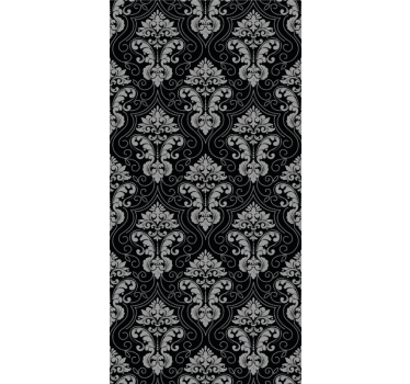 Neo barock svart silver blommig tapet - Tenstickers