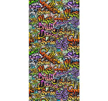 Färgglada graffiti vägg text tapet målningar - Tenstickers