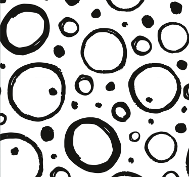 Svart abstrakt bubblor cirkel tapet - Tenstickers