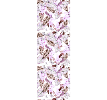 Rosa blommor och fåglar natur tapeter - Tenstickers