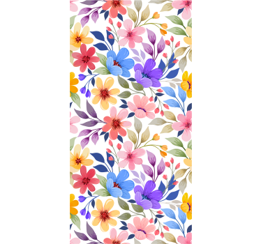 Blommande färgglada blommönster tapeter - Tenstickers
