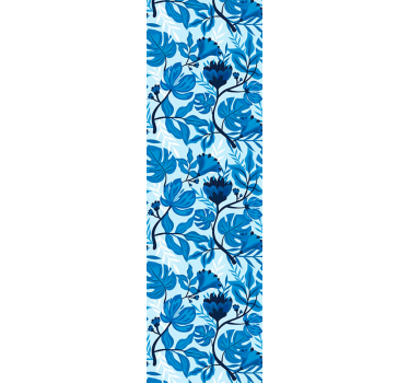 Exotiska blå blommor blommiga tapeter - Tenstickers