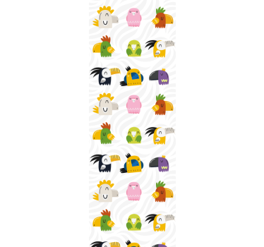 Glad monster väggmålning barn tapet - Tenstickers
