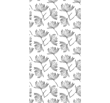 Vita lotusmönster natur tapet - Tenstickers