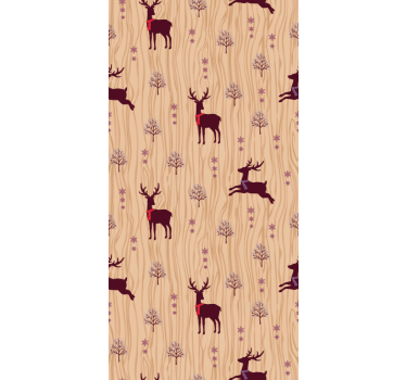 Stag wood panel cool animal tapet - Tenstickers