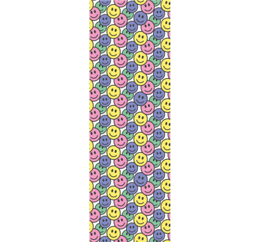 Färgglada pastell smiley ansikten tapet för sovrummet - Tenstickers