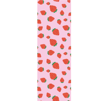 Jordgubbar mönster på rosa bakgrund sovrum tapet - Tenstickers