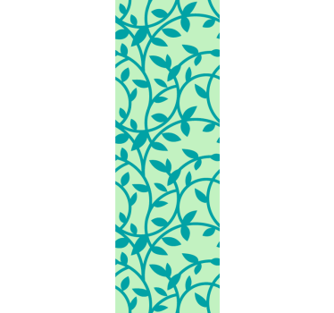 Grön med turkosa blommor natur tapeter - Tenstickers