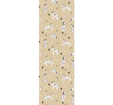 Beige tecknade hundar mönster tapeter för sovrum - Tenstickers