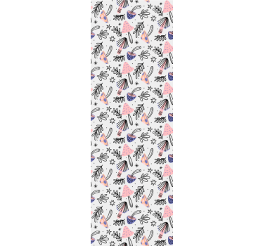Tapet blad med lekfulla botaniska motiv - Tenstickers