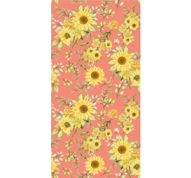 Vintage solrosor blommig tapet - Tenstickers