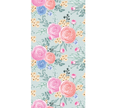Delikat pastellblommor blommig tapet - Tenstickers