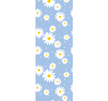Vita blommor med blå bakgrund natur tapet - Tenstickers
