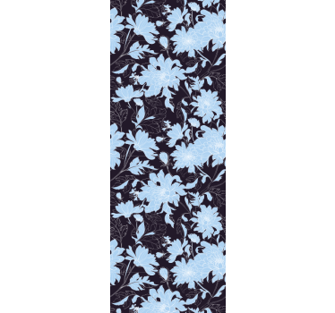 Vintage gamla blå blommor stil natur tapeter - Tenstickers