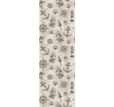 Ankare på träplankor mönster mat tapet - Tenstickers