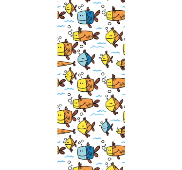 Vattenlevande tecknad kul Tapet fiskar - Tenstickers