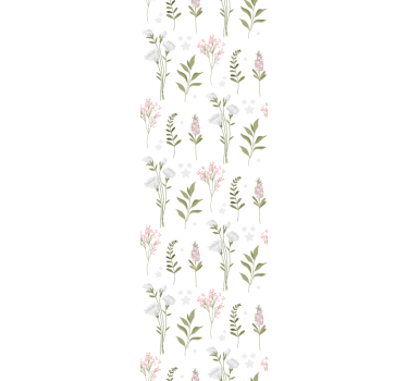 Minimalistisk vildblommönster sovrum tapet - Tenstickers