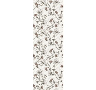 Vintage beige blommor med minimalistisk design tapeter - Tenstickers