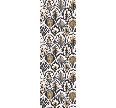 Art deco fans mönster sovrum tapet - Tenstickers