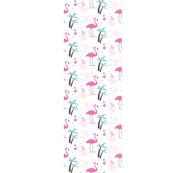 Flamingo tropisk scen Tapet fåglar - Tenstickers