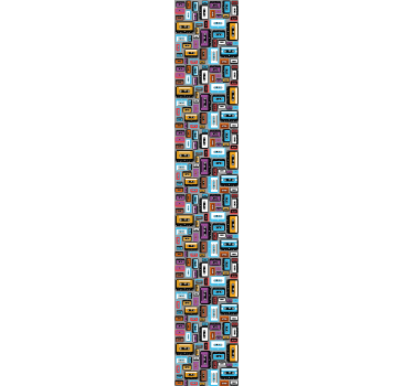 Retro 80 -tal kassettbandmönster retro tapeter - Tenstickers