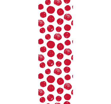 Stor röd prickig mönster barn tapet - Tenstickers