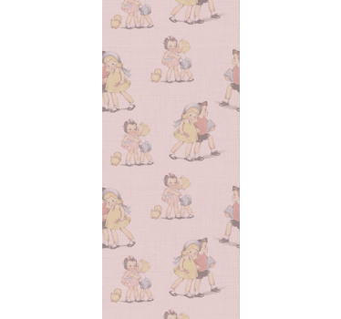 80-talsmönster barn och blommor retro tapet - Tenstickers