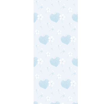 Blått mjukt motiv Tapet blommor - Tenstickers