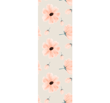 Stora blommor aquarelle mönster på beige sovrum tapeter - Tenstickers