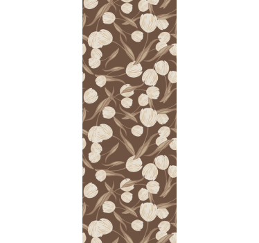 Elegant beige tulpanmönster sovrum tapeter - Tenstickers