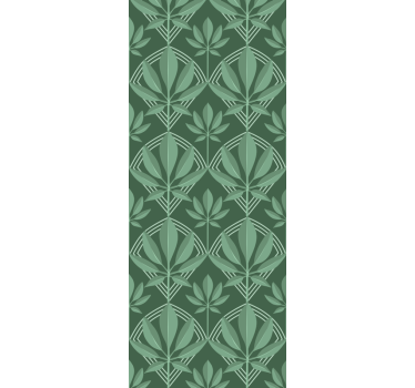 Art deco liten flaska gröna blad kakel effekt tapeter - Tenstickers