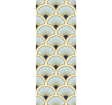 Art deco blå nyanser kakeleffekt tapeter - Tenstickers