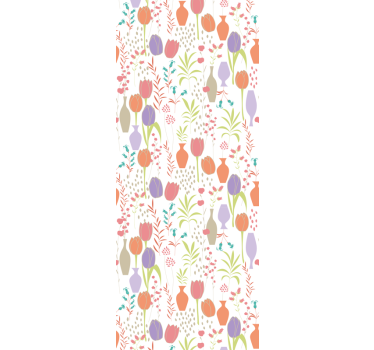 Vackra tulpaner blommig tapet - Tenstickers