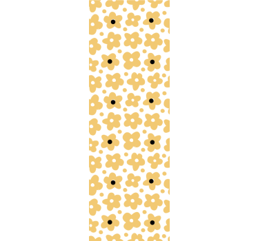 Gul abstrakt blommönster barn tapeter - Tenstickers