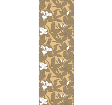Vintage vita blommor med gul bakgrund natur tapeter - Tenstickers
