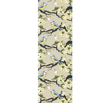 Fåglar och fjärilar på träd natur tapeter - Tenstickers