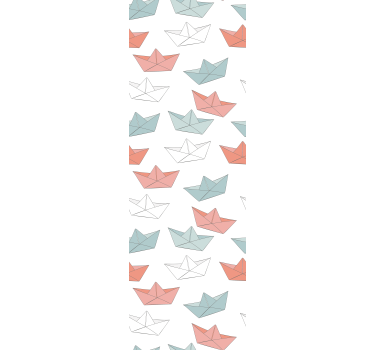 Origami båt mönster barn tapet - Tenstickers