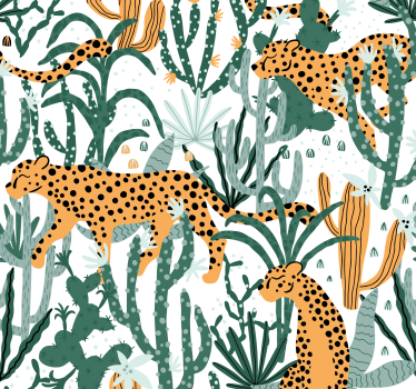 Leopard i djungeln på tapet - Tenstickers