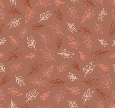 Blad mönster terracotta tapet - Tenstickers