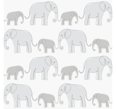 Minimalistiska elefanter barn tapet - Tenstickers