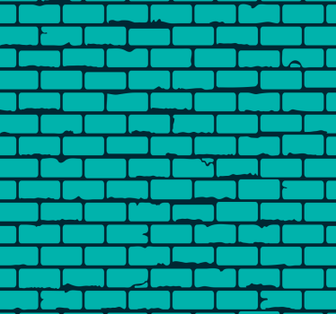 Illusion av blågrön tegelsten Tapet tegelstenar - Tenstickers