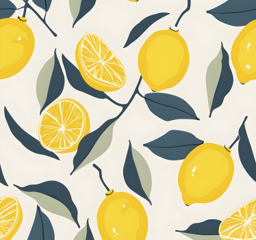 Citron mönster Gula tapet - Tenstickers