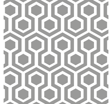 Sexkantigt grått mönster geometriska tapeter - Tenstickers