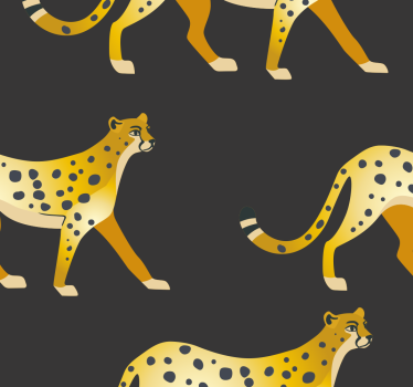 Gyllene pantrar svart tapet - Tenstickers
