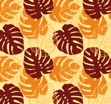 Tropiska monstera mönster Tapet blad - Tenstickers