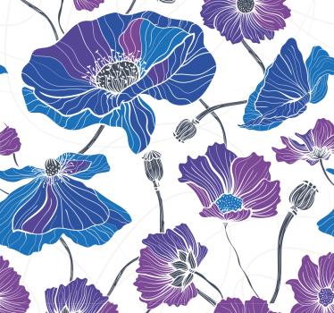 Blommig blomscen Tapet blommor - Tenstickers