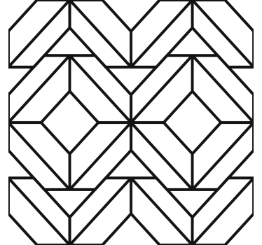 Svart och vitt geometriskt mönster modern tapet - Tenstickers