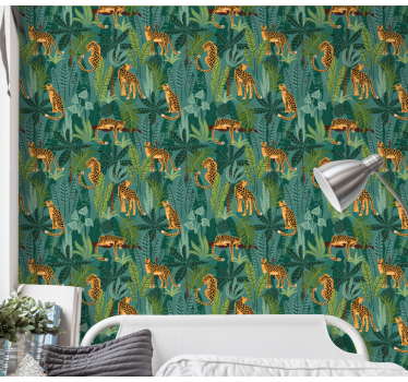 3 leopard i djungeltema tapet - Tenstickers