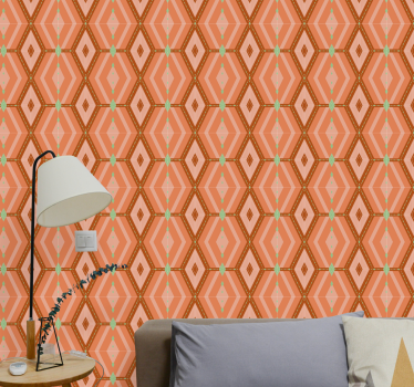 30-tals hösttoner geometriska klassiska tapetmönster - Tenstickers