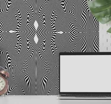 3d-effekt tapet för zebratryck - Tenstickers